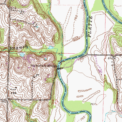 Topographic Map of Hettich Branch, MO