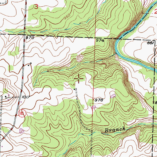 Topographic Map of Heydon School (historical), MO