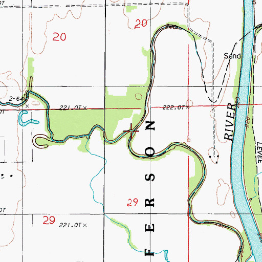 Topographic Map of Hickory Creek, MO
