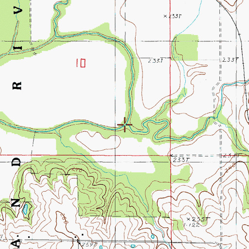 Topographic Map of Hickory Creek, MO