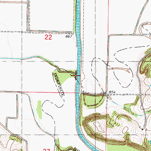 Topographic Map of Hickory Creek, MO