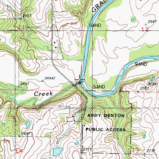 Topographic Map of Hickory Creek, MO