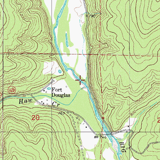 Topographic Map of Haw Creek, AR