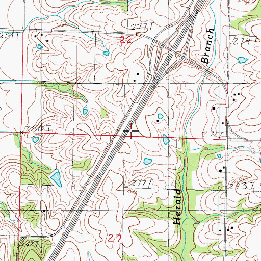 Topographic Map of Hickory Grove School (historical), MO