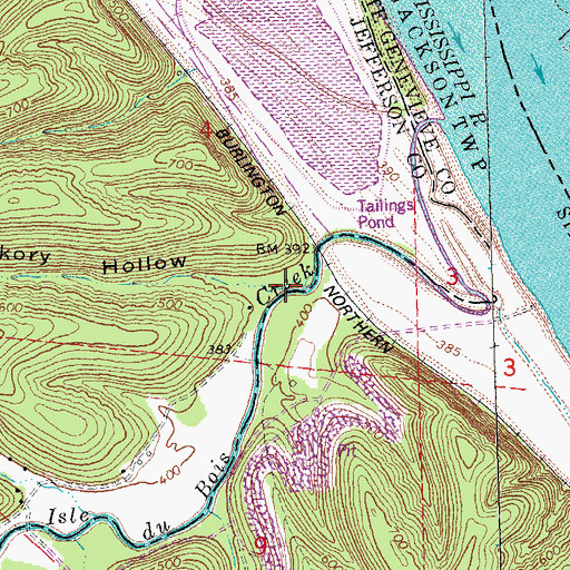 Topographic Map of Hickory Hollow, MO