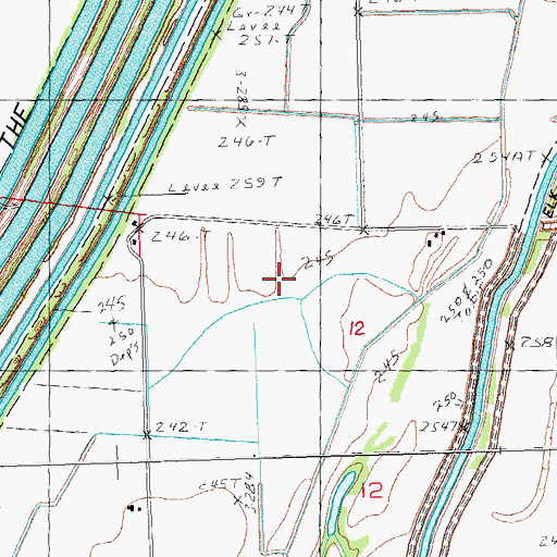 Topographic Map of Hickory Lodge (historical), MO