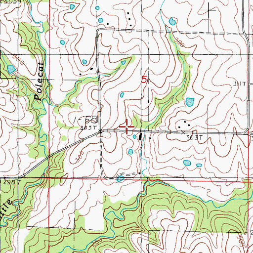 Topographic Map of Hickory School (historical), MO