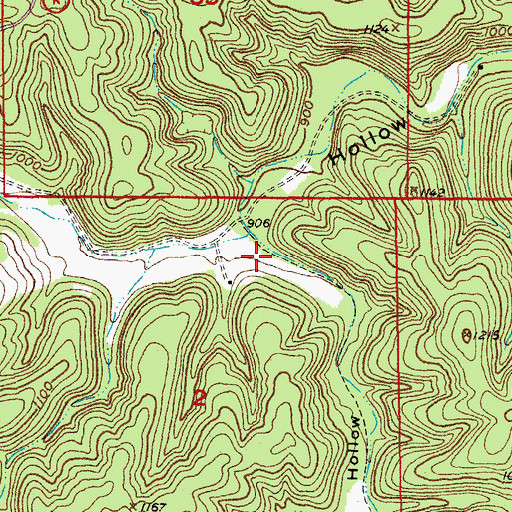Topographic Map of Hieronymus Hollow, MO