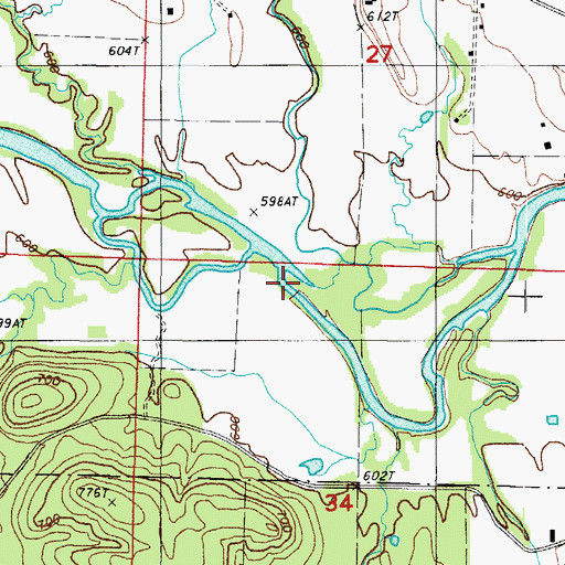 Topographic Map of Hazel Creek, AR