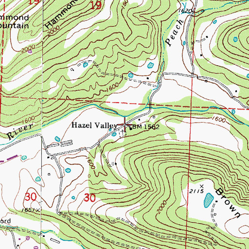 Topographic Map of Hazel Valley, AR