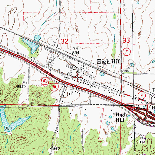 Topographic Map of High Hill, MO