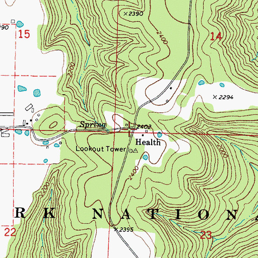 Topographic Map of Health, AR