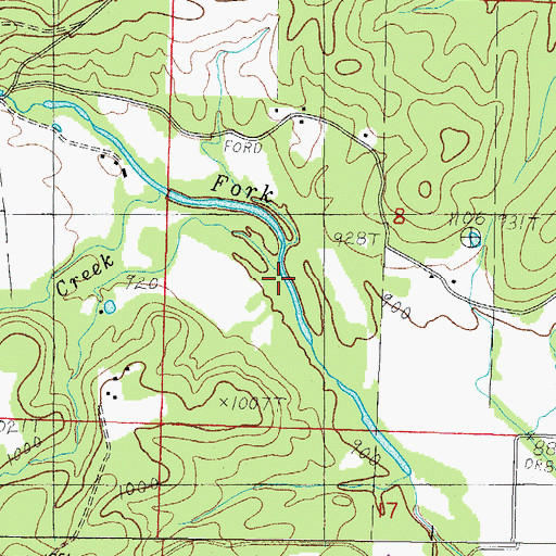 Topographic Map of Heath Creek, AR