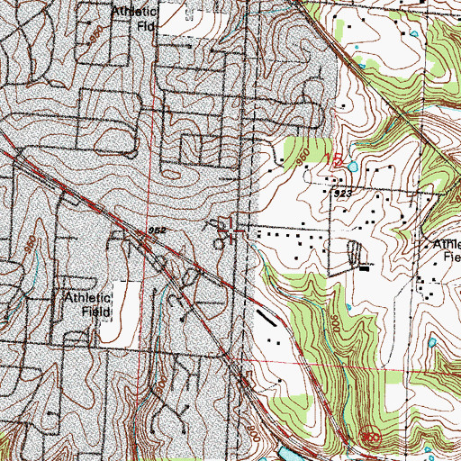 Topographic Map of High Point Church, MO
