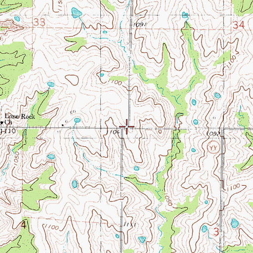 Topographic Map of High Point School (historical), MO