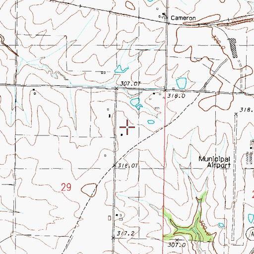 Topographic Map of High Prairie School, MO