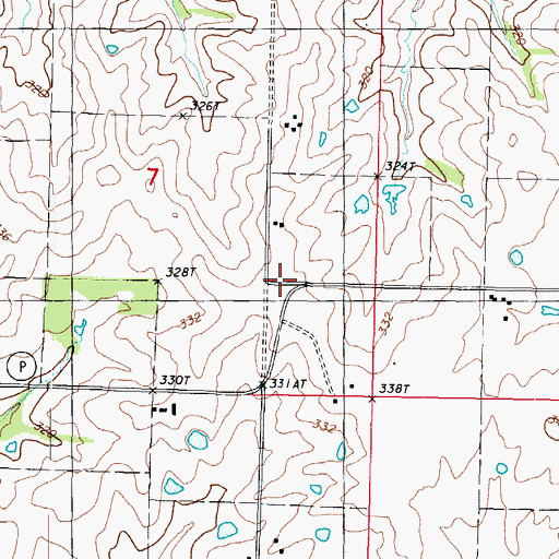 Topographic Map of High Prairie School (historical), MO