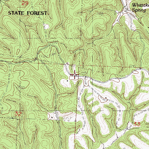 Topographic Map of Highland School (historical), MO