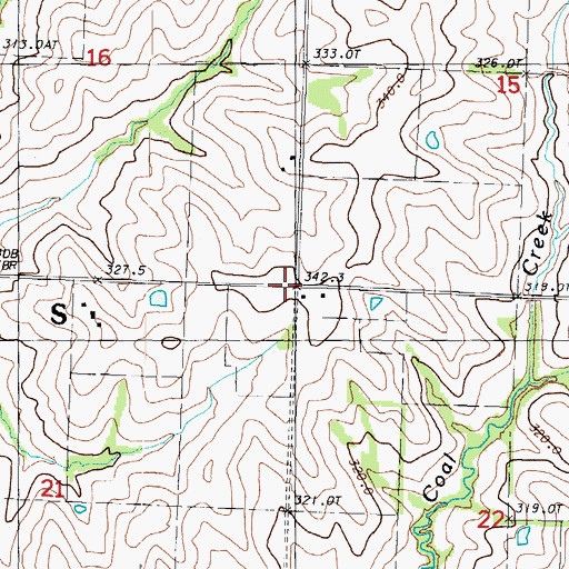 Topographic Map of Highland School (historical), MO