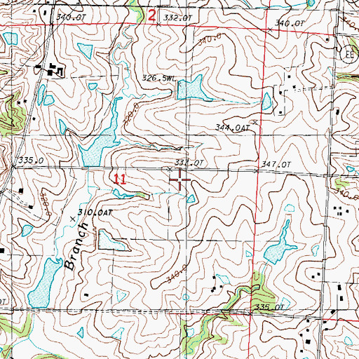 Topographic Map of Highland School (historical), MO