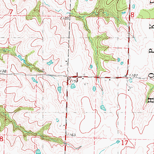 Topographic Map of Highland School (historical), MO