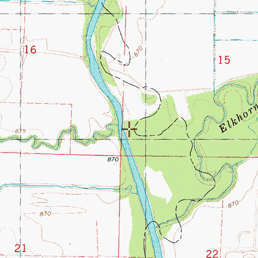 Topographic Map of Highly Creek, MO