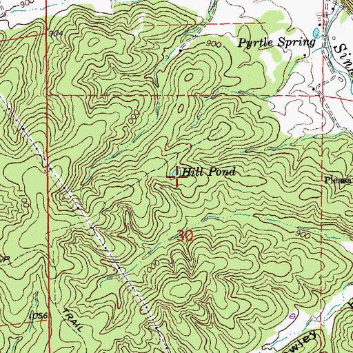 Topographic Map of Hill Pond, MO