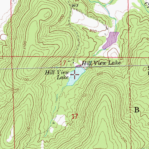 Topographic Map of Hill View Lake, MO