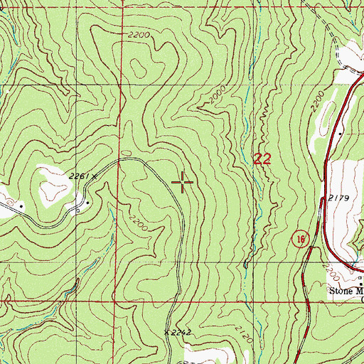 Topographic Map of Henderson Mountain, AR