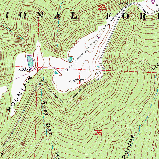 Topographic Map of Henderson Mountain, AR