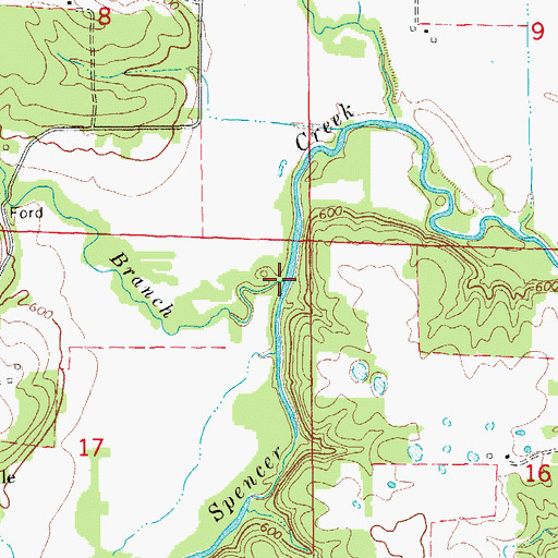 Topographic Map of Hippo Branch, MO