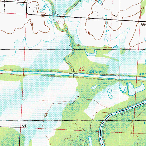 Topographic Map of Hirni Slough, MO