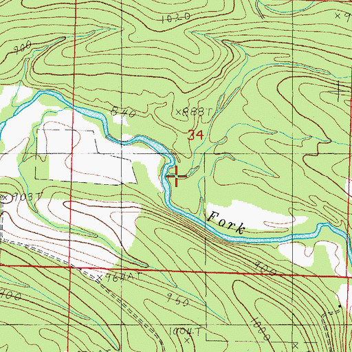 Topographic Map of Henry Branch, AR