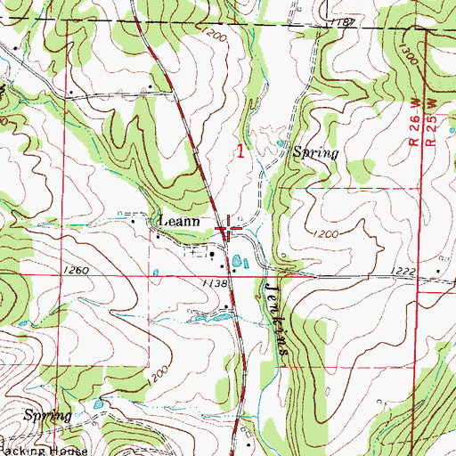 Topographic Map of Hobson Hollow, MO