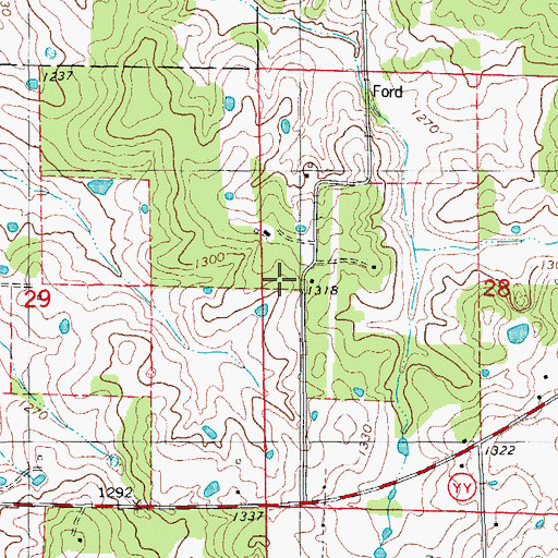 Topographic Map of Hobson School (historical), MO