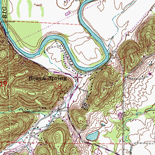 Topographic Map of Hoene Spring, MO
