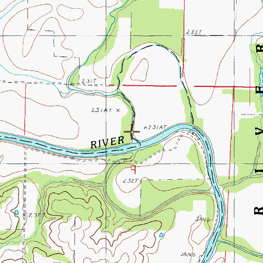 Topographic Map of Hog Creek, MO