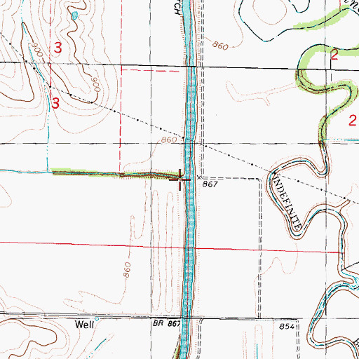 Topographic Map of Hog Creek, MO