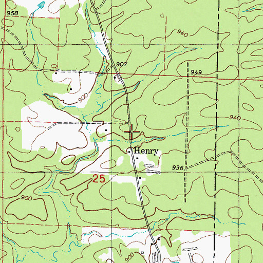 Topographic Map of Henry School, AR
