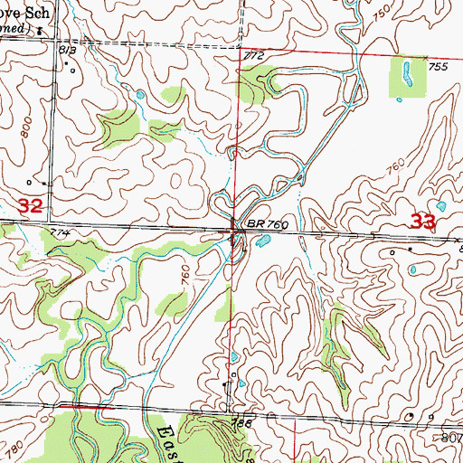 Topographic Map of Hogan Fork, MO
