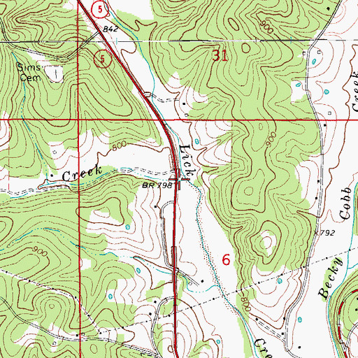 Topographic Map of Hogard Creek, MO