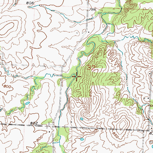 Topographic Map of Hogard Creek, MO