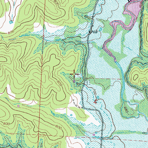 Topographic Map of Hogles Creek Church (historical), MO