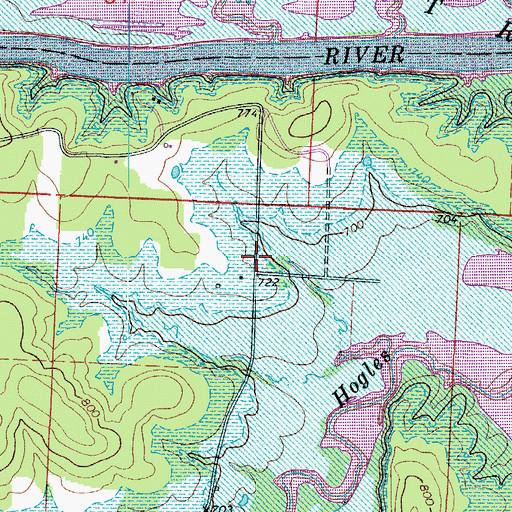 Topographic Map of Hogles Creek School (historical), MO