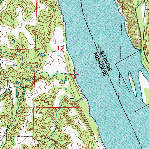 Topographic Map of Holden Creek, MO