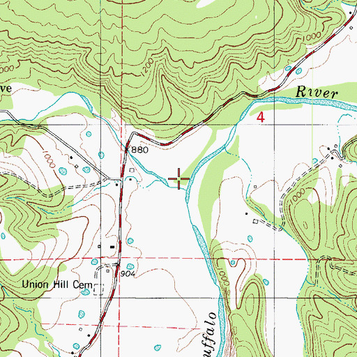 Topographic Map of Henson Creek, AR