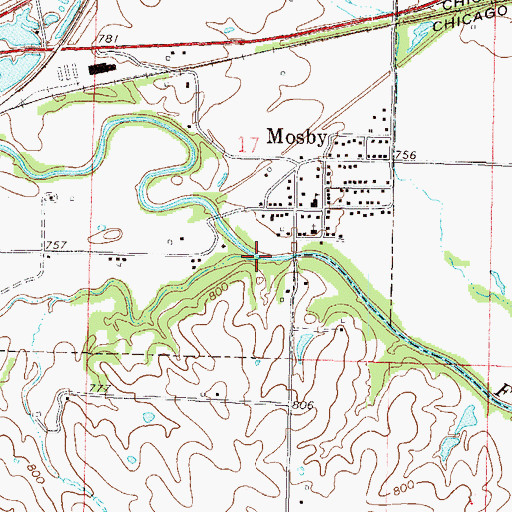 Topographic Map of Holmes Creek, MO