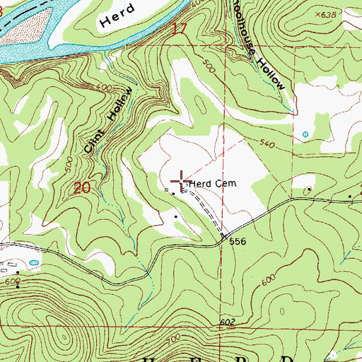 Topographic Map of Herd Cemetery, AR