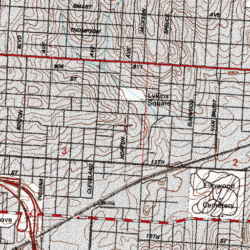 Topographic Map of Holy Trinity School, MO
