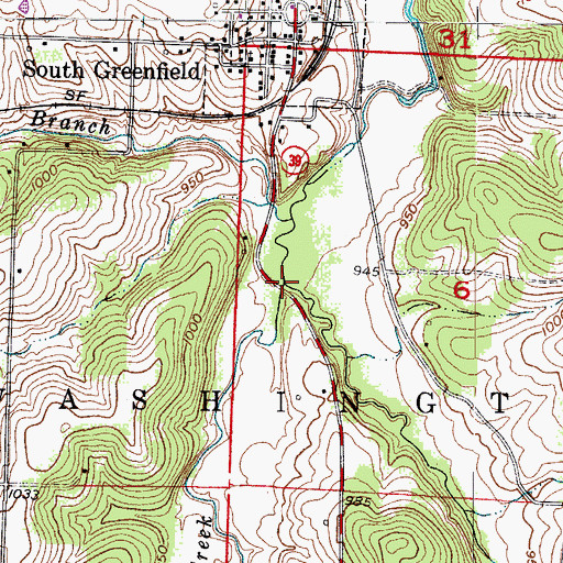 Topographic Map of Honey Creek, MO